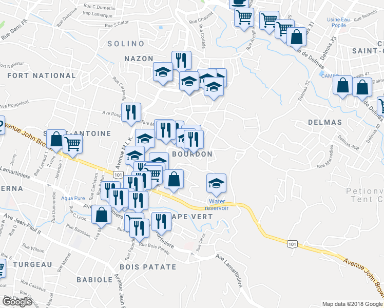 map of restaurants, bars, coffee shops, grocery stores, and more near in Port-au-Prince