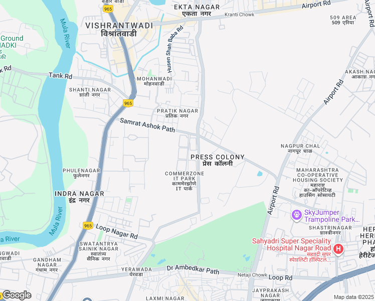 map of restaurants, bars, coffee shops, grocery stores, and more near 1 Commerzone IT Park Internal Road in Pune