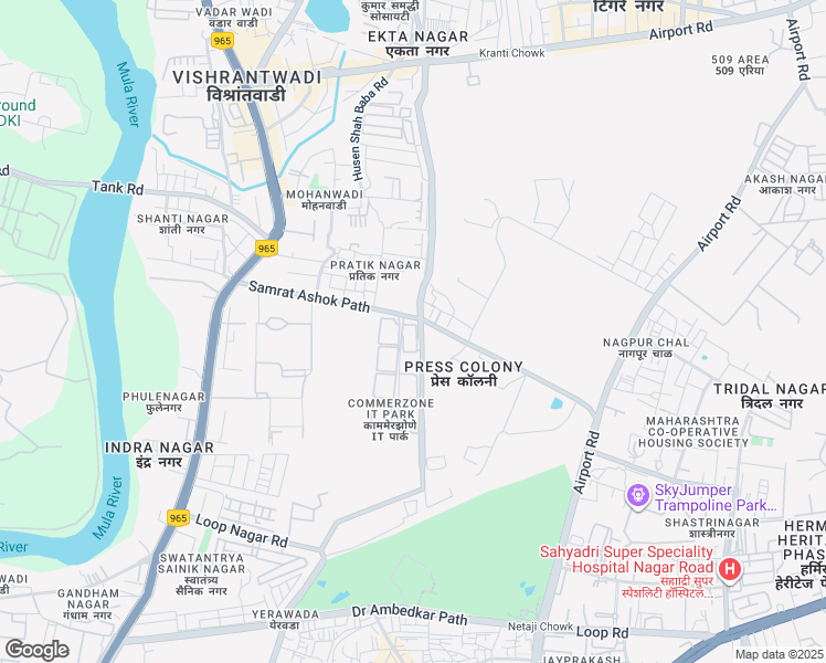 map of restaurants, bars, coffee shops, grocery stores, and more near 8 Samrat Ashok Path in Pune