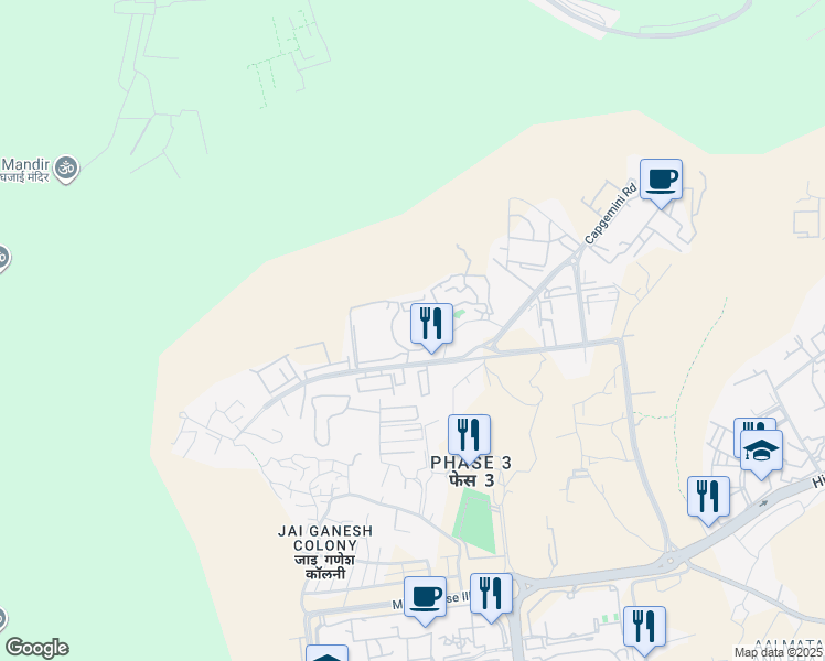 map of restaurants, bars, coffee shops, grocery stores, and more near Plot No. 18 MIDC Phase III Main Road in Pune