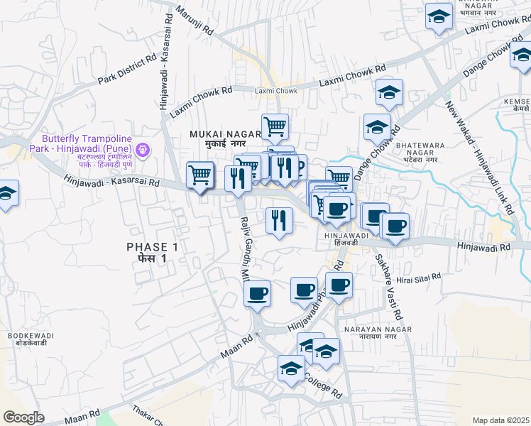 map of restaurants, bars, coffee shops, grocery stores, and more near in Pune