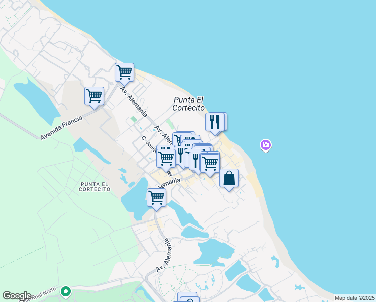 map of restaurants, bars, coffee shops, grocery stores, and more near Calle Marcio Maggiolo in Punta Cana