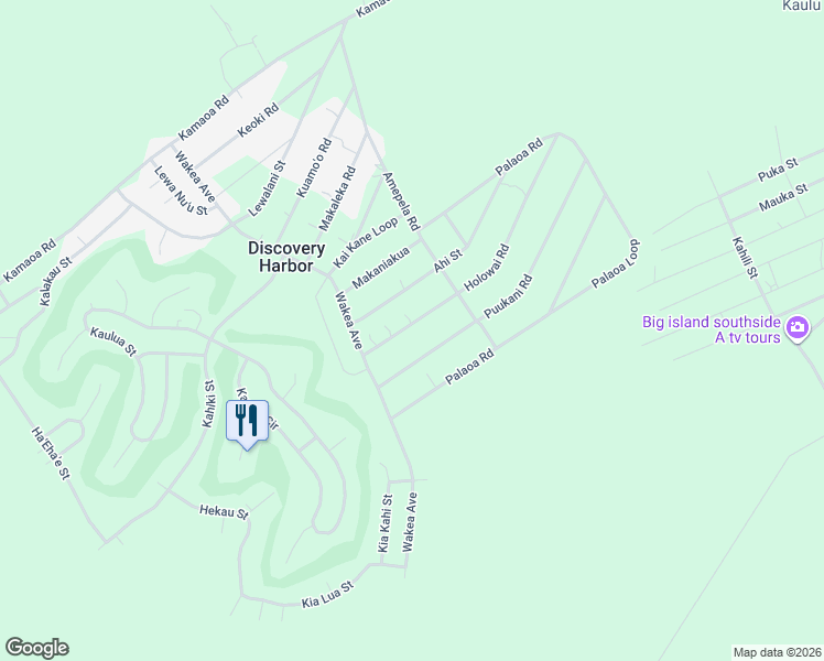 map of restaurants, bars, coffee shops, grocery stores, and more near 94-6529 Holowai Road in Naalehu