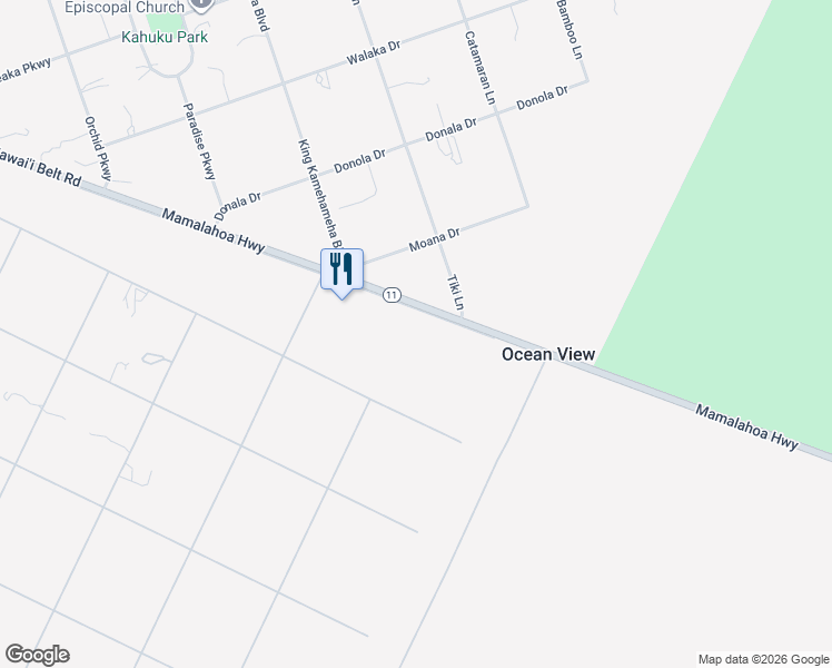 map of restaurants, bars, coffee shops, grocery stores, and more near 92-8349 Mamalahoa Highway in Captain Cook