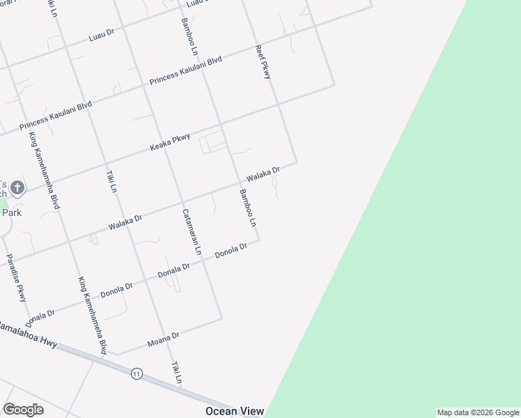 map of restaurants, bars, coffee shops, grocery stores, and more near 92-8226 Bamboo Lane in Captain Cook