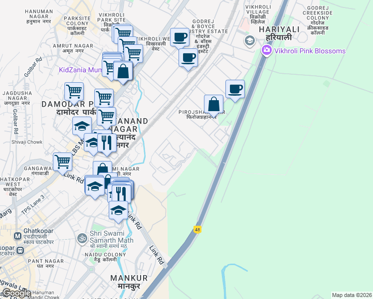 map of restaurants, bars, coffee shops, grocery stores, and more near in Mumbai