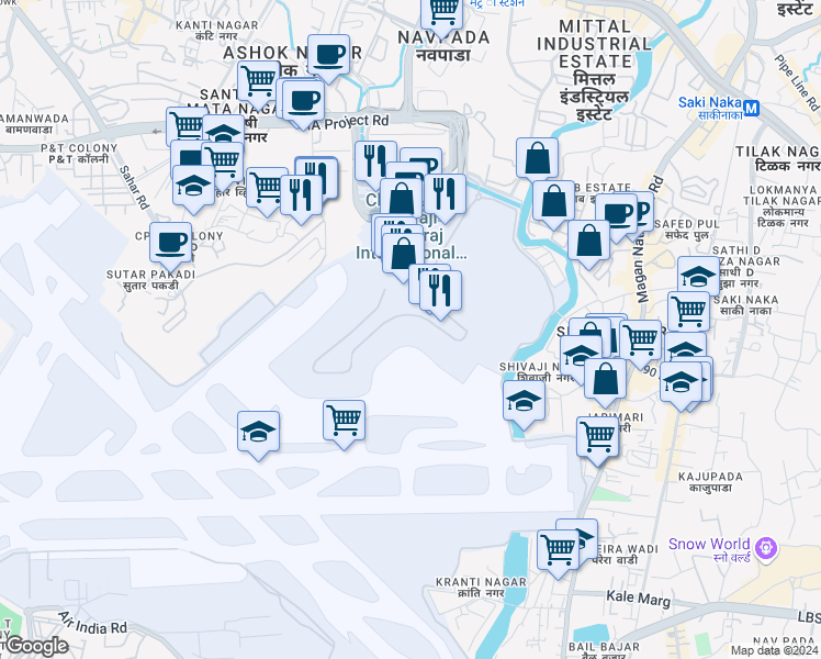 map of restaurants, bars, coffee shops, grocery stores, and more near in Mumbai