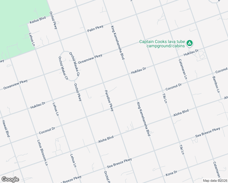 map of restaurants, bars, coffee shops, grocery stores, and more near 92-8990 Paradise Parkway in Captain Cook