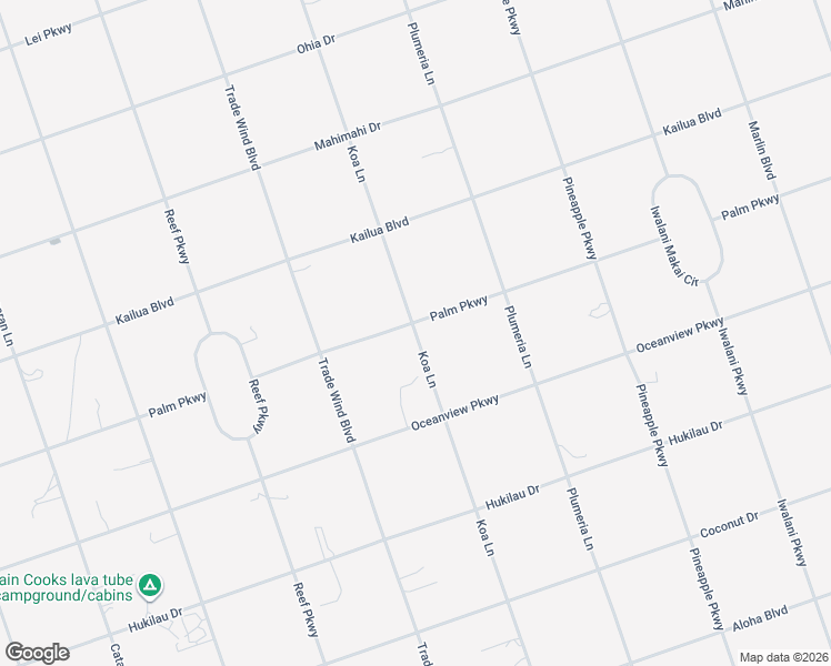 map of restaurants, bars, coffee shops, grocery stores, and more near Koa Lane in Ocean View