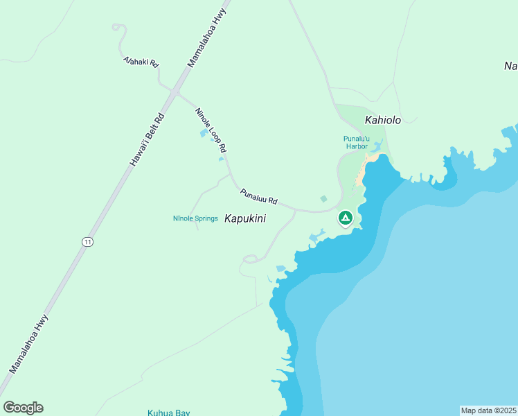 map of restaurants, bars, coffee shops, grocery stores, and more near 95-789 Ninole Loop Road in Pahala