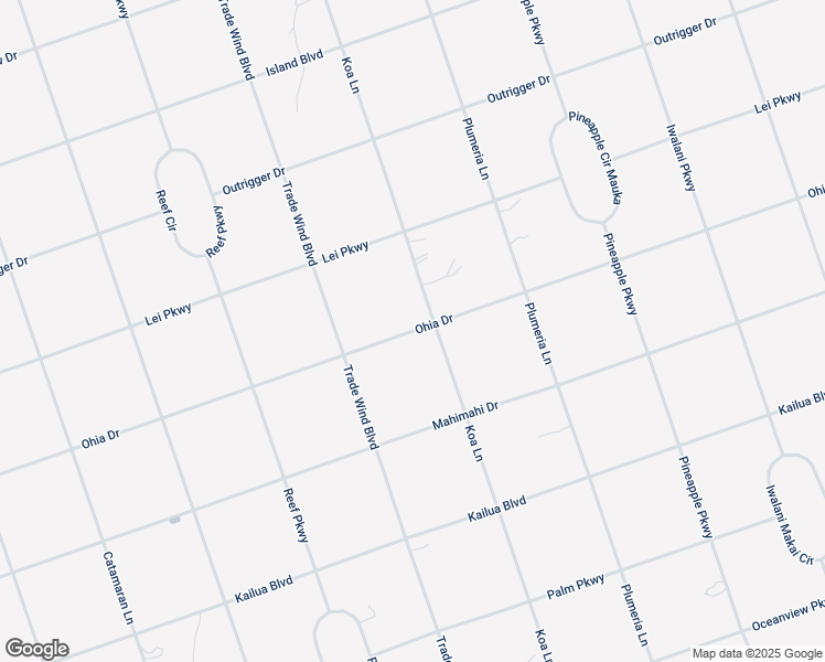 map of restaurants, bars, coffee shops, grocery stores, and more near Ohia Drive in Ocean View