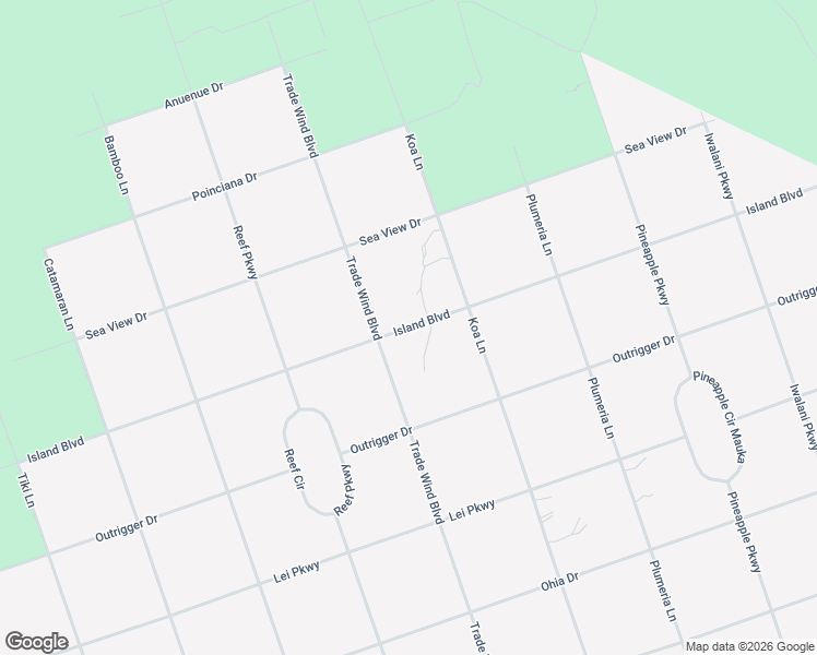 map of restaurants, bars, coffee shops, grocery stores, and more near Island Boulevard in Ocean View