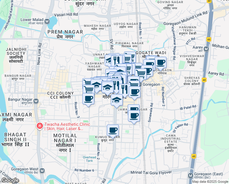 map of restaurants, bars, coffee shops, grocery stores, and more near in Mumbai