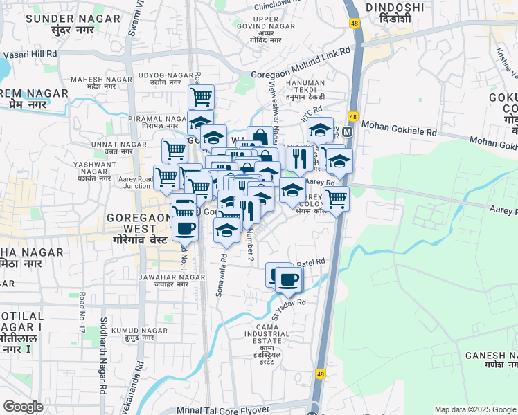 map of restaurants, bars, coffee shops, grocery stores, and more near in Mumbai