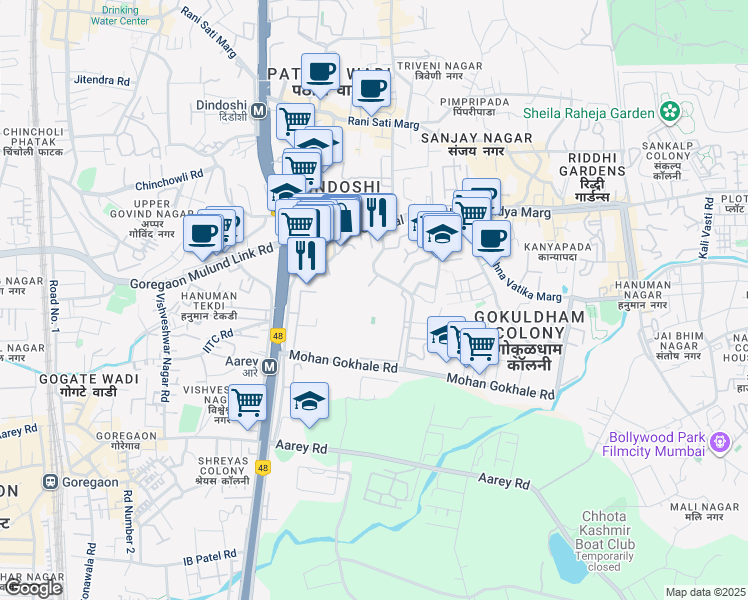 map of restaurants, bars, coffee shops, grocery stores, and more near in मुंबई
