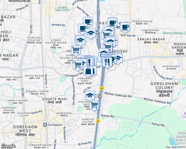 map of restaurants, bars, coffee shops, grocery stores, and more near in Mumbai