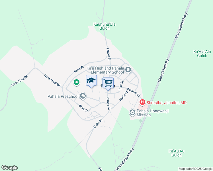 map of restaurants, bars, coffee shops, grocery stores, and more near in Pahala