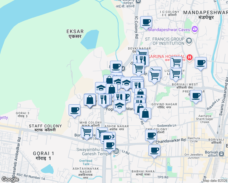 map of restaurants, bars, coffee shops, grocery stores, and more near in मुंबई