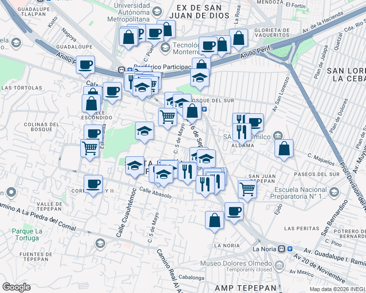 map of restaurants, bars, coffee shops, grocery stores, and more near 34 Ignacio Aldama in Ciudad de México