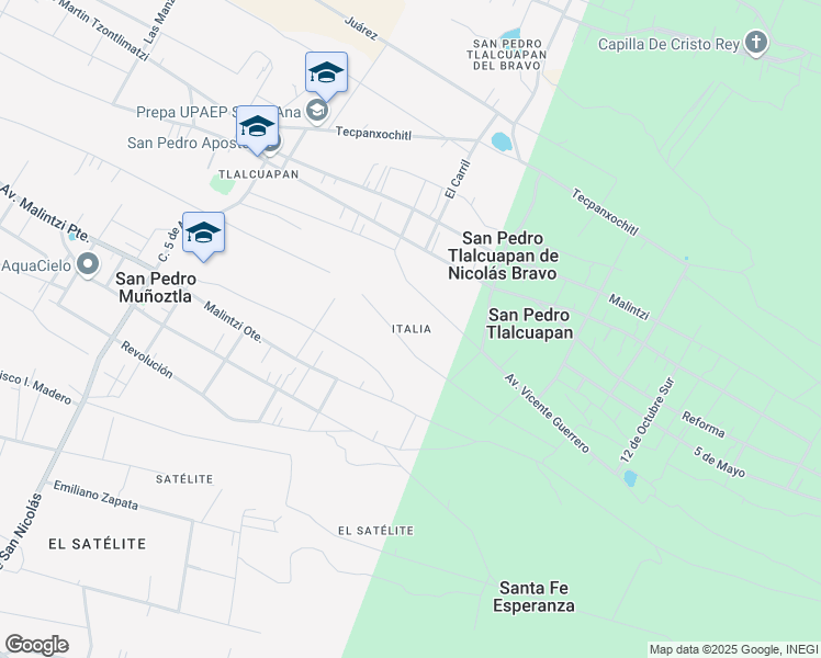map of restaurants, bars, coffee shops, grocery stores, and more near in San Pedro Tlalcuapan de Nicolás Bravo