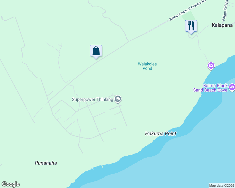 map of restaurants, bars, coffee shops, grocery stores, and more near Pililani Street in Pāhoa