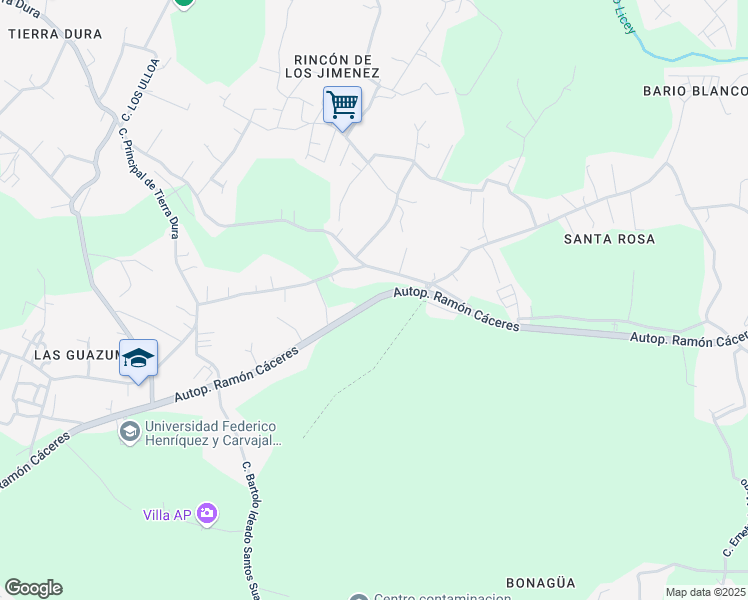 map of restaurants, bars, coffee shops, grocery stores, and more near Autopista Ramón Cáceres in Moca