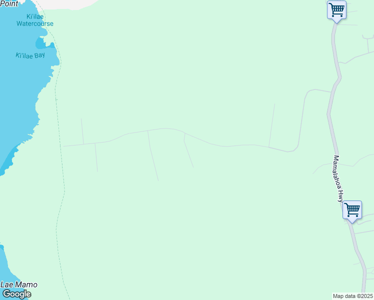 map of restaurants, bars, coffee shops, grocery stores, and more near Kalehua Place in Hawaii County