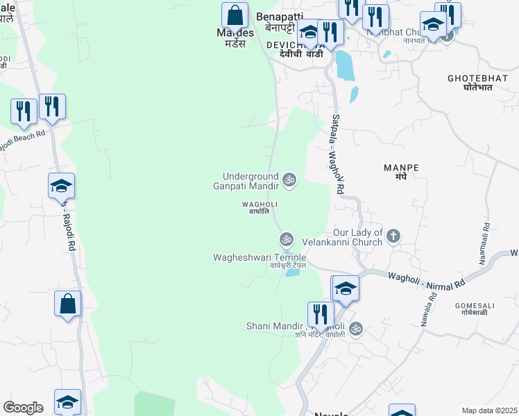 map of restaurants, bars, coffee shops, grocery stores, and more near in Nala Sopara