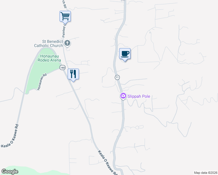 map of restaurants, bars, coffee shops, grocery stores, and more near 84-5047 Mamalahoa Highway in Captain Cook