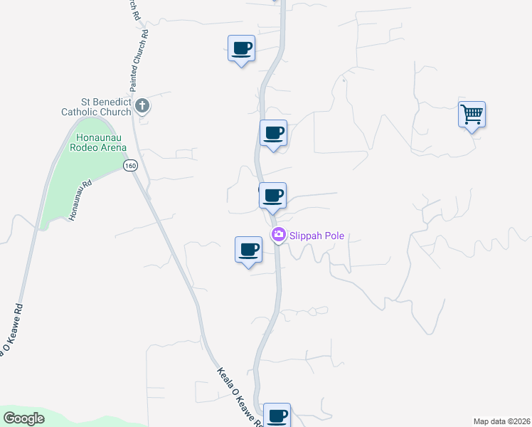 map of restaurants, bars, coffee shops, grocery stores, and more near 84-5047 Mamalahoa Highway in Captain Cook
