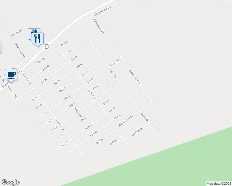 map of restaurants, bars, coffee shops, grocery stores, and more near 11-3766 9th Street in Volcano