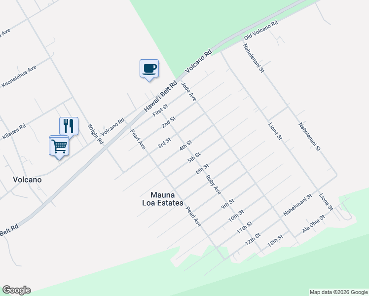 map of restaurants, bars, coffee shops, grocery stores, and more near 11-3859 4th Street in Volcano
