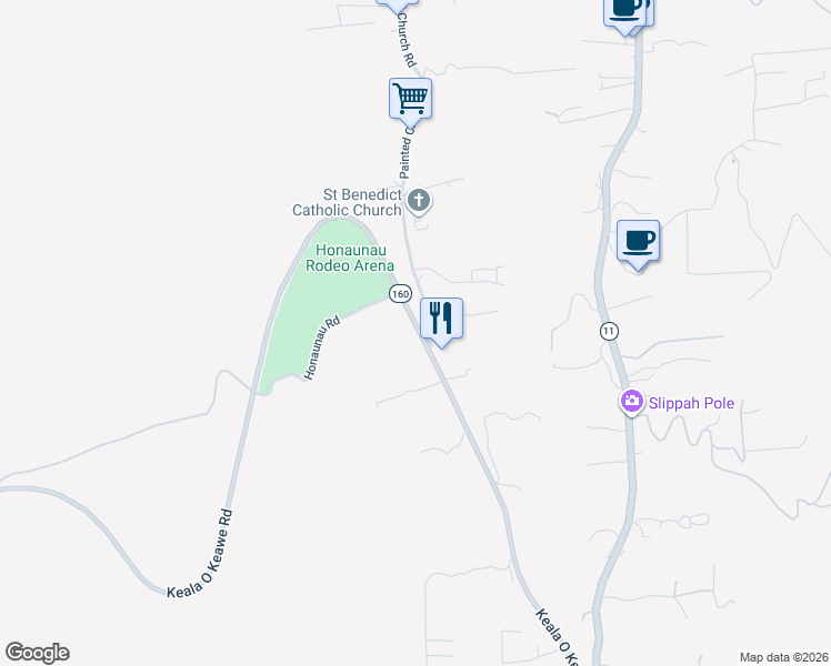 map of restaurants, bars, coffee shops, grocery stores, and more near 84-5077 Keala O Keawe Road in Captain Cook