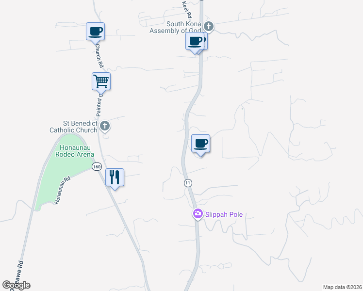 map of restaurants, bars, coffee shops, grocery stores, and more near 84-5113 Mamalahoa Highway in Captain Cook