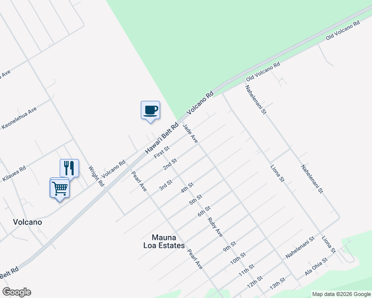 map of restaurants, bars, coffee shops, grocery stores, and more near 11-3812 2nd Street in Volcano