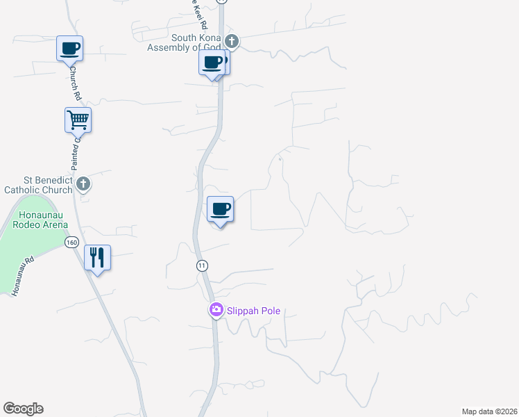 map of restaurants, bars, coffee shops, grocery stores, and more near 84-1080 Bruner Road in Captain Cook
