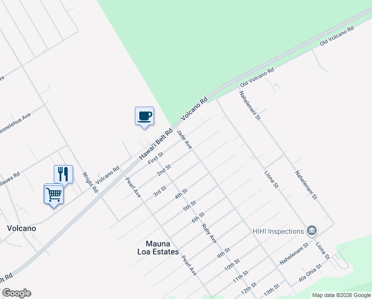 map of restaurants, bars, coffee shops, grocery stores, and more near 11-3812 2nd Street in Volcano