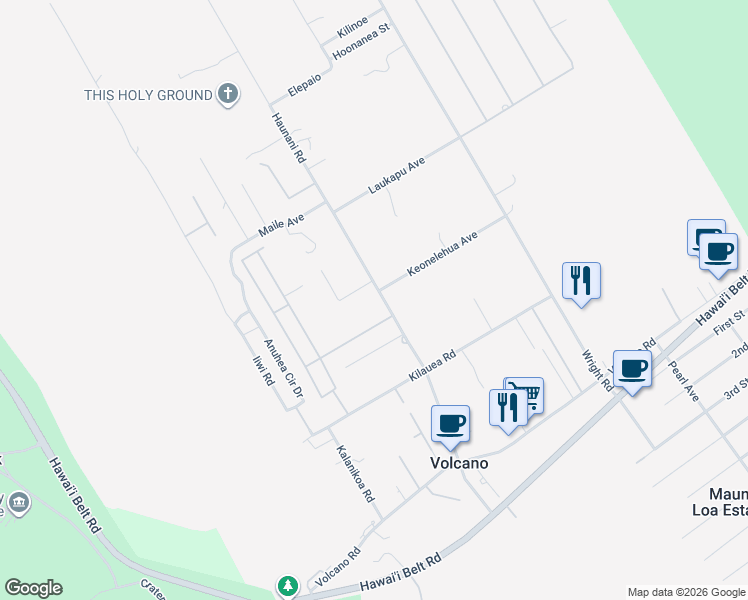 map of restaurants, bars, coffee shops, grocery stores, and more near 19-4121 Haunani Road in Mountain View