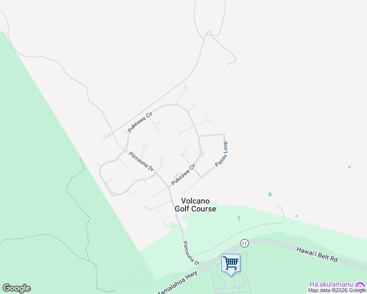 map of restaurants, bars, coffee shops, grocery stores, and more near 99-1808 Uluhe Way in Volcano