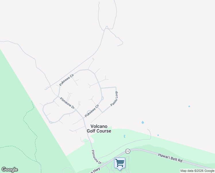 map of restaurants, bars, coffee shops, grocery stores, and more near 99-1846 Painiu Loop in Volcano