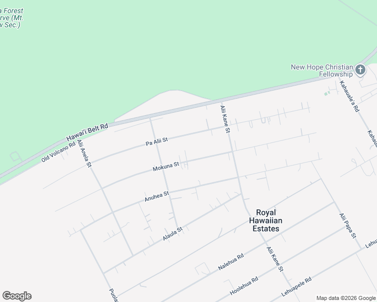 map of restaurants, bars, coffee shops, grocery stores, and more near 11-3233 Pa Alii Street in Volcano