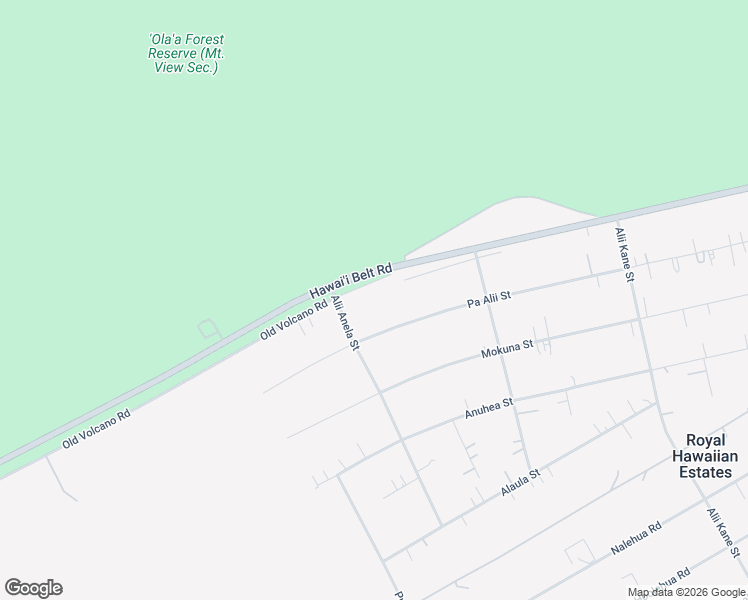 map of restaurants, bars, coffee shops, grocery stores, and more near 11-3335 Old Volcano Road in Hilo