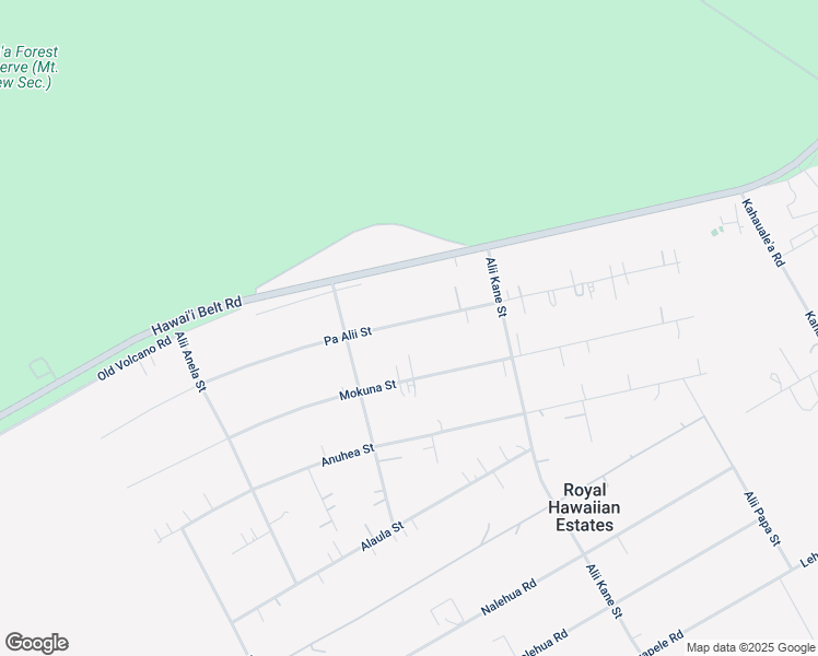 map of restaurants, bars, coffee shops, grocery stores, and more near 11-3233 Pa Alii Street in Volcano