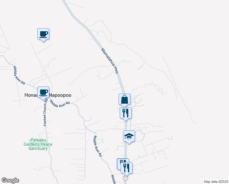 map of restaurants, bars, coffee shops, grocery stores, and more near 83-5467 Mamalahoa Highway in Captain Cook
