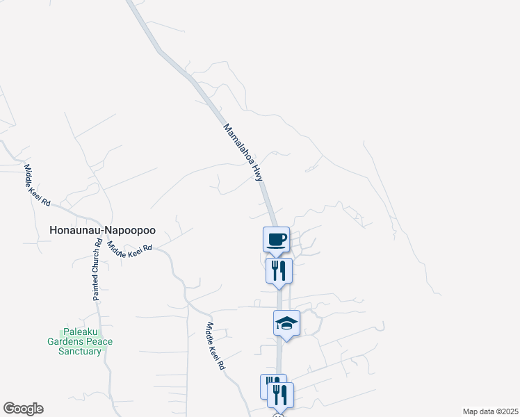map of restaurants, bars, coffee shops, grocery stores, and more near 83-5467 Mamalahoa Highway in Captain Cook