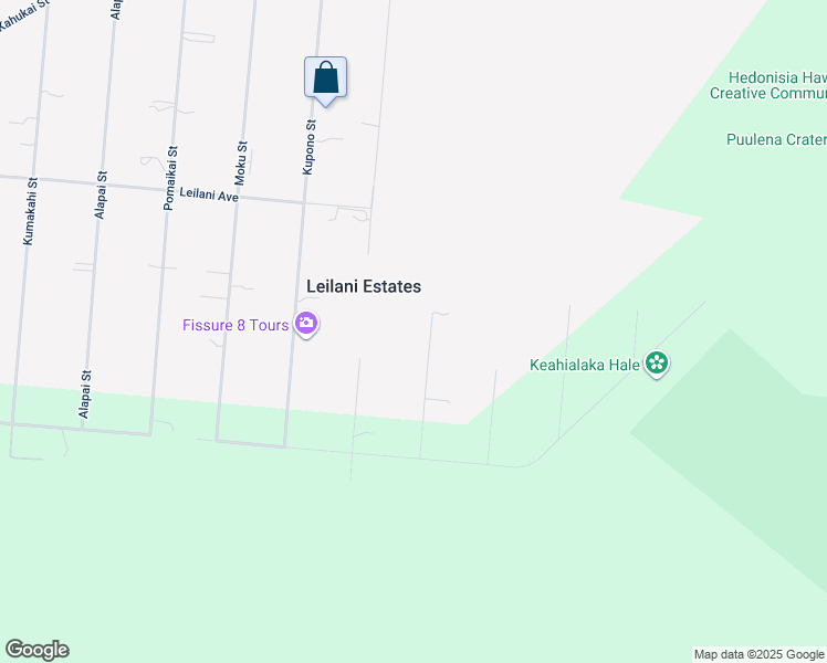 map of restaurants, bars, coffee shops, grocery stores, and more near 13-3580 Luana Street in Pāhoa