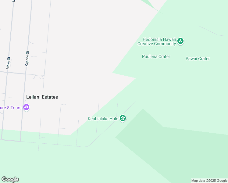 map of restaurants, bars, coffee shops, grocery stores, and more near 13-3472 Kaupili Street in Pāhoa