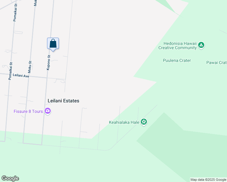 map of restaurants, bars, coffee shops, grocery stores, and more near 13-3490 Hookupu Street in Pāhoa