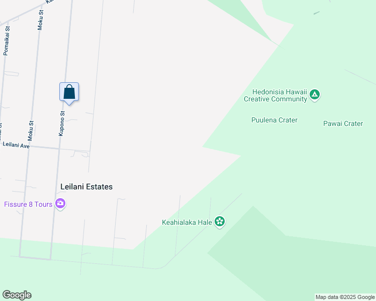 map of restaurants, bars, coffee shops, grocery stores, and more near 13-3467 Hookupu Street in Pāhoa