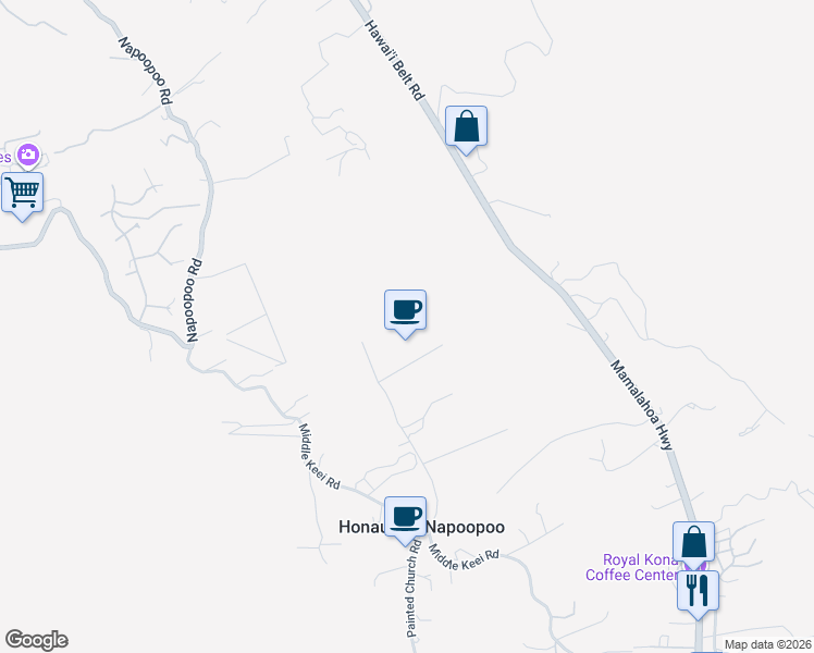 map of restaurants, bars, coffee shops, grocery stores, and more near 83-5662 Rock Bottom Road in Captain Cook